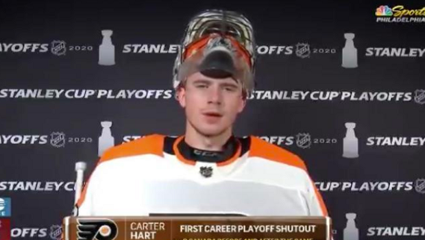 BarDown's tweet photo. #Habs fans probably didn't appreciate NBC's graphic for Carter Hart after the #Flyers' Game 3 win 🇨🇦😩. MORE: https://t.co/mLj5lR5m8C https://t.co/hsklKsc5Na