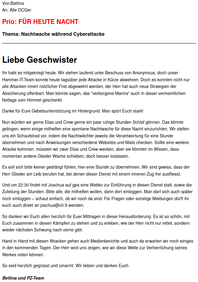 OCGLeaks's tweet photo. Nun gut, die OCG &amp; KlaTV haben ordentlich geschwitzt und mussten wegen #Anonymous sogar Nachtwachen schieben (die armen Sektenmitglieder). 

Schaut euch das interne Fax an 🤫

P.S: Was genau habt ihr abgewehrt, wenn man noch immer mitlesen kann? 😱

#OpTinfoil https://t.co/gN4H6loyXP