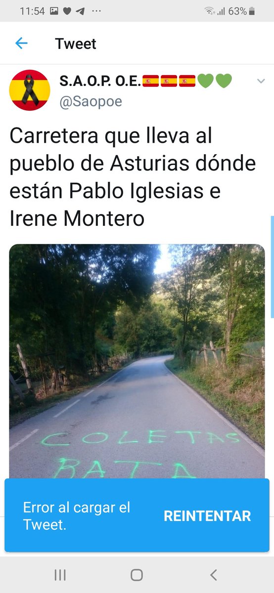 monrosi's tweet image. Pintadas, insultos, amenazas y acoso en redes. Pablo Iglesias e Irene Montero se ven obligados a cancelar sus días de vacaciones en Asturias.