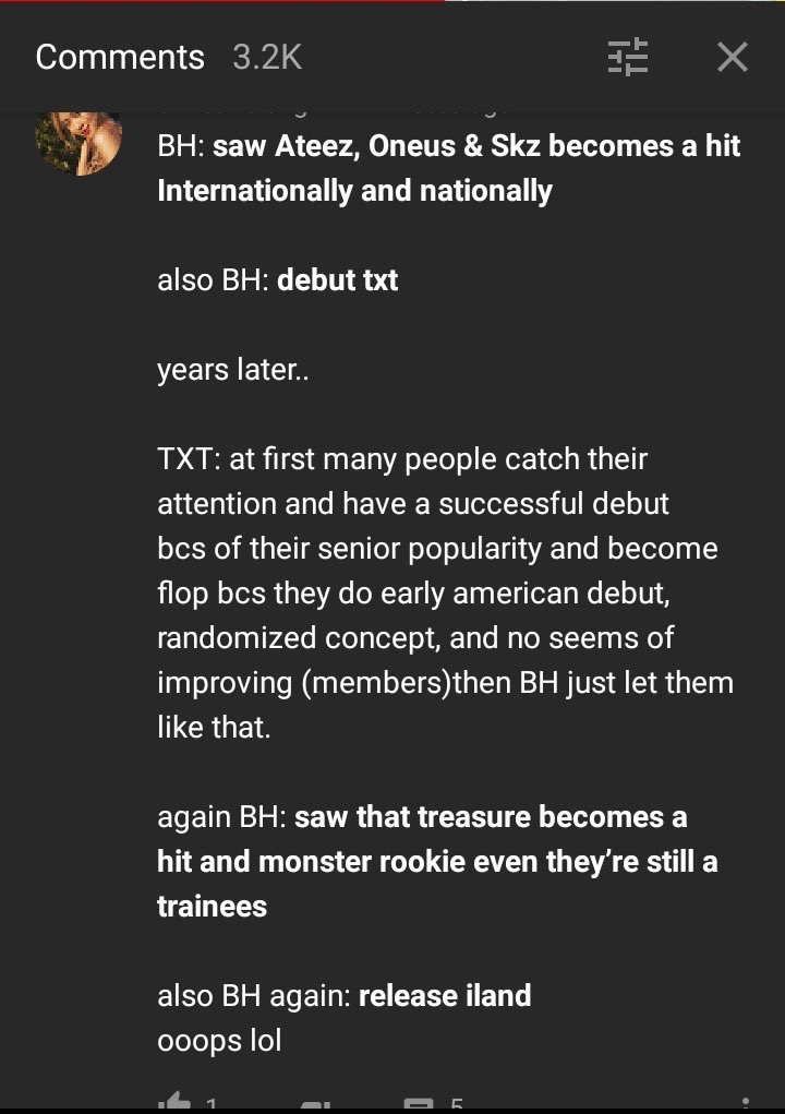 The 1st one is a grp form jyp.. the 2nd one a survival show grp saying txt're threatened ..the 3rd one also 2 grps from jyp and both from survival shows as well ..the 4th one is big3 ..But txt's the privileged one for being successfulEverything is wrong w kpoppies ..everything.