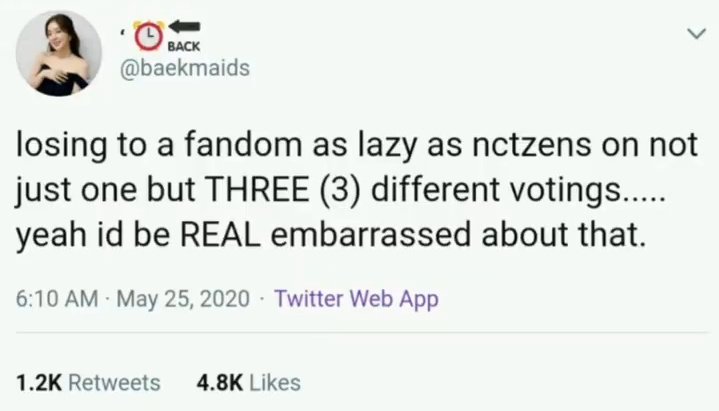 Even when we loseWill never forget how a 4 yo fandom bargged for long days abt winning against a barely 1y fandomWhile we all know who they keep losing to.. but yeah lets show my inferiority complex over a 1yo grp .But although we lost the voting txt won the awardThe irony