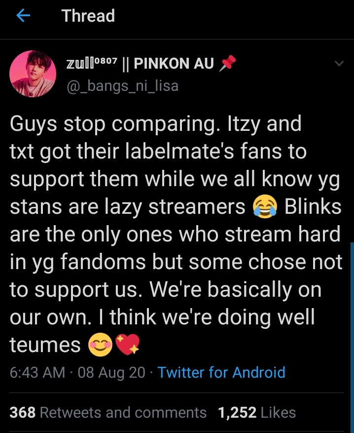 But lets get back alittle to big 3 fandoms shall we?What do they think about their fav's privilegeWait ...what?!You worked on your own and got help from no one? ....should i have an opinion on this?? .... im actually speechless ....... a big3 and survival show stan saying this