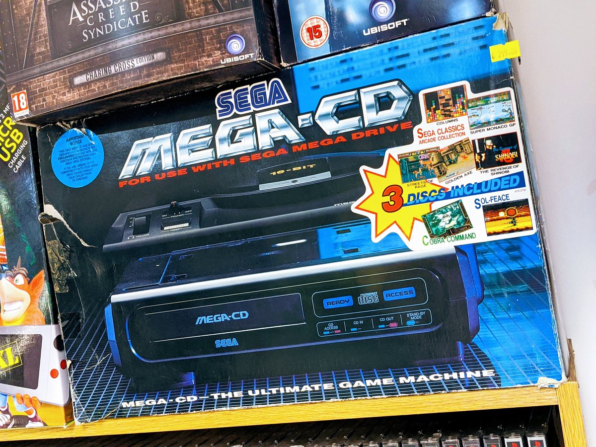 ToyPlanetOnline's tweet photo. The Sega Mega-CD!
This lovely boxed example includes 7 games
#sega #megadrive #megacd #towerofpower #retrogaming #retrogames #retrogamecollector #collectibles #90sgaming #90s #gamesconsole #cobracommand #solfeace #streetsofrage #GoldenAxe #revengeofshinobi #columns https://t.co/jXXPbO3OeT