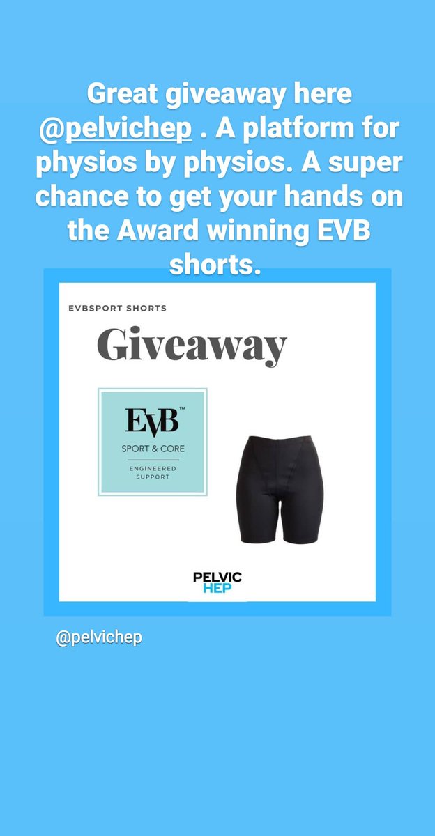 evbsport's tweet photo. Check out @Pelvichep on instagram. An online platform for physios by physios. A great giveaway and super opportunity to get your hands on the award winning EVB support garments. #pelvichealth #noninvasivetherapy #USA https://t.co/aAl9RMd2DH