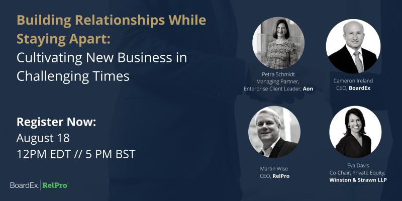 Last chance to register for our webinar hosted by <a href="/RelProInc/">RelPro</a> &amp; <a href="/BoardEx/">BoardEx</a>, w/ experts from <a href="/Aon_plc/">Aon</a> &amp; <a href="/WinstonLaw/">Winston & Strawn LLP</a>. Hear from industry experts how financial &amp; professional service firms can win business in a prospecting landscape that's completely changed. bit.ly/2EfpfvV
