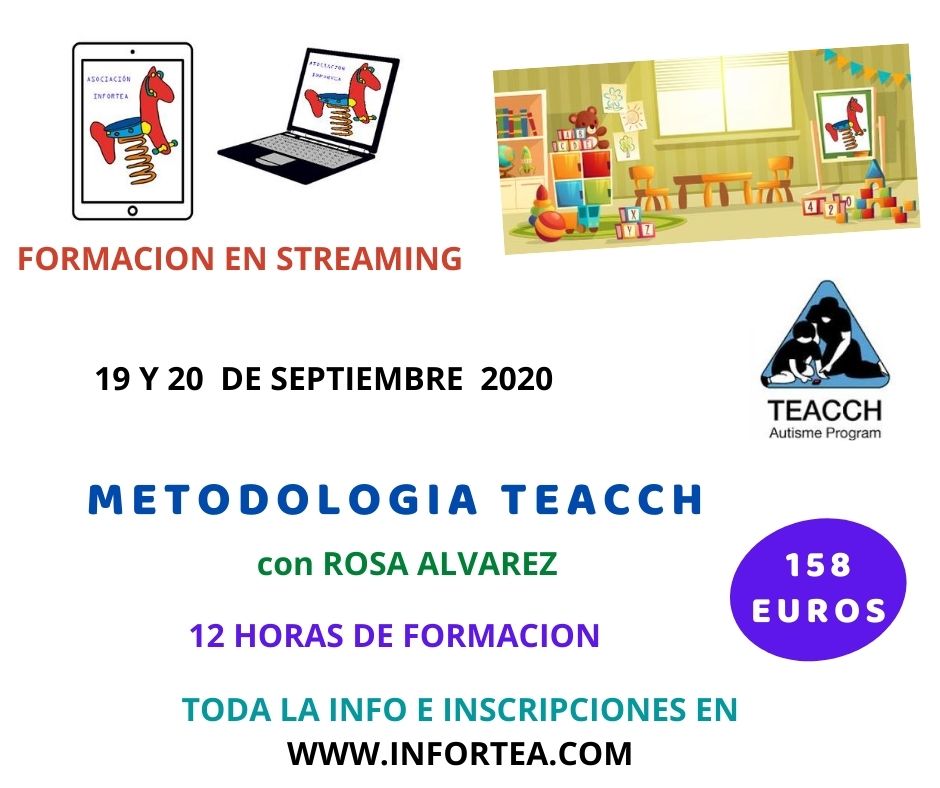 Infortea's tweet photo. #Curso #metodología #teacch. En streaming 19 y 20 de septiembre, presencial 5 y 6 de septiembre. Plazas limitadas
#autismo #tea #tgd #maestros #profesores #pt #al https://t.co/bjRR19VafT