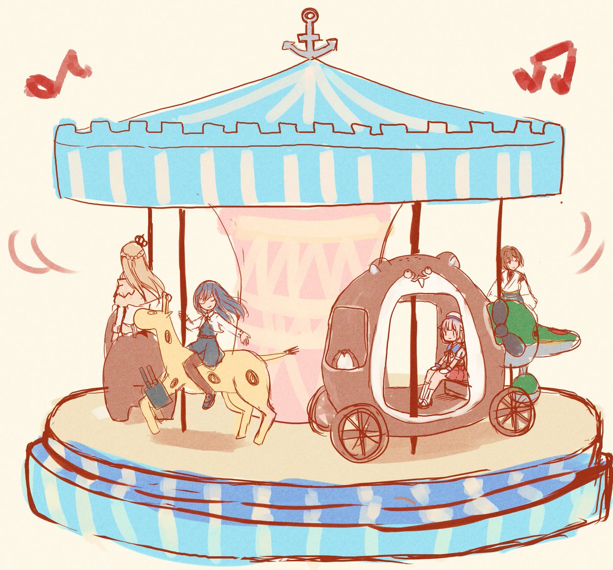 メリーゴーランド ウォー様 朝潮 御蔵ちゃん 師匠です ファンシーです Wss Sのイラスト メリーゴーランド ウォー様 朝潮 御蔵ちゃん 師匠です ファンシーです Wss Sのイラスト