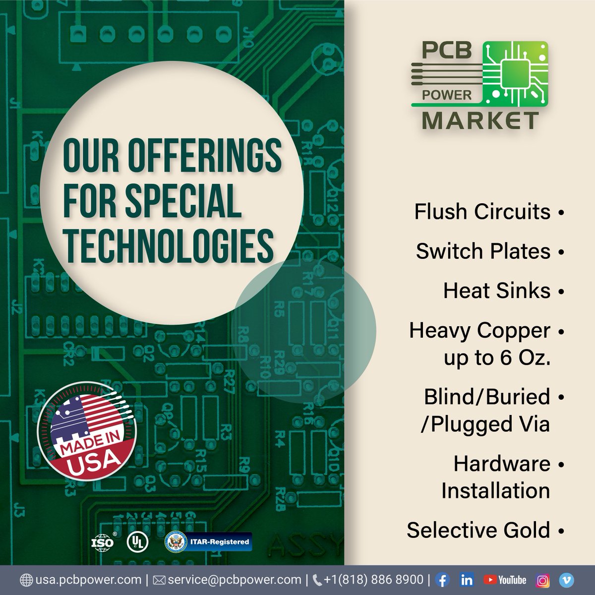PCBPowerInc's tweet image. We offer a variety of Special Offerings to cater to the different needs of our customers. We will be happy to serve you if these offerings fit your need. Enquire today for a reliable service from a US Manufacture

usa.pcbpower.com

#MakePCBInAmerica #connectorarea #pcbs