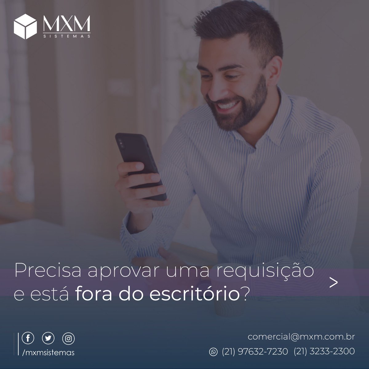 MXMSistemas's tweet photo. De qualquer lugar, a qualquer hora! A aprovação de requisições no ERP MXM-WebManager é 100% Online e Mobile. Quer conhecer mais sobre o sistema? 

Entre em contato através de nosso Whatsapp (21) 97632-7230 ou pelo telefone (21) 3233-2300. https://t.co/485FXbVSiI