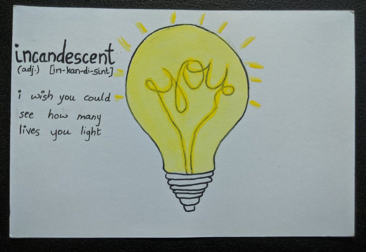zedchrmsm's tweet photo. This one's special for a few reasons. First, it's for @phantasmagothic, who I love deeply and who also, in part, inspired this project. Second, it took me a while to figure out *what* to do, but the end result was worth it
This is #4 Incandescent for Project #WordsForFriends https://t.co/ypRK66W16D