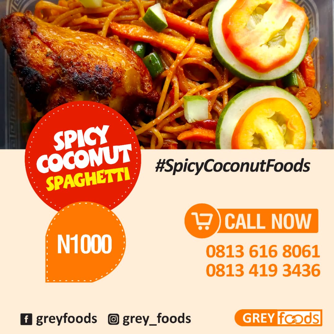 worldzee's tweet photo. Greyfoods mobile restaurant.. Order lunch now #spicycoconutspaghetti https://t.co/CrZqFoB7AP