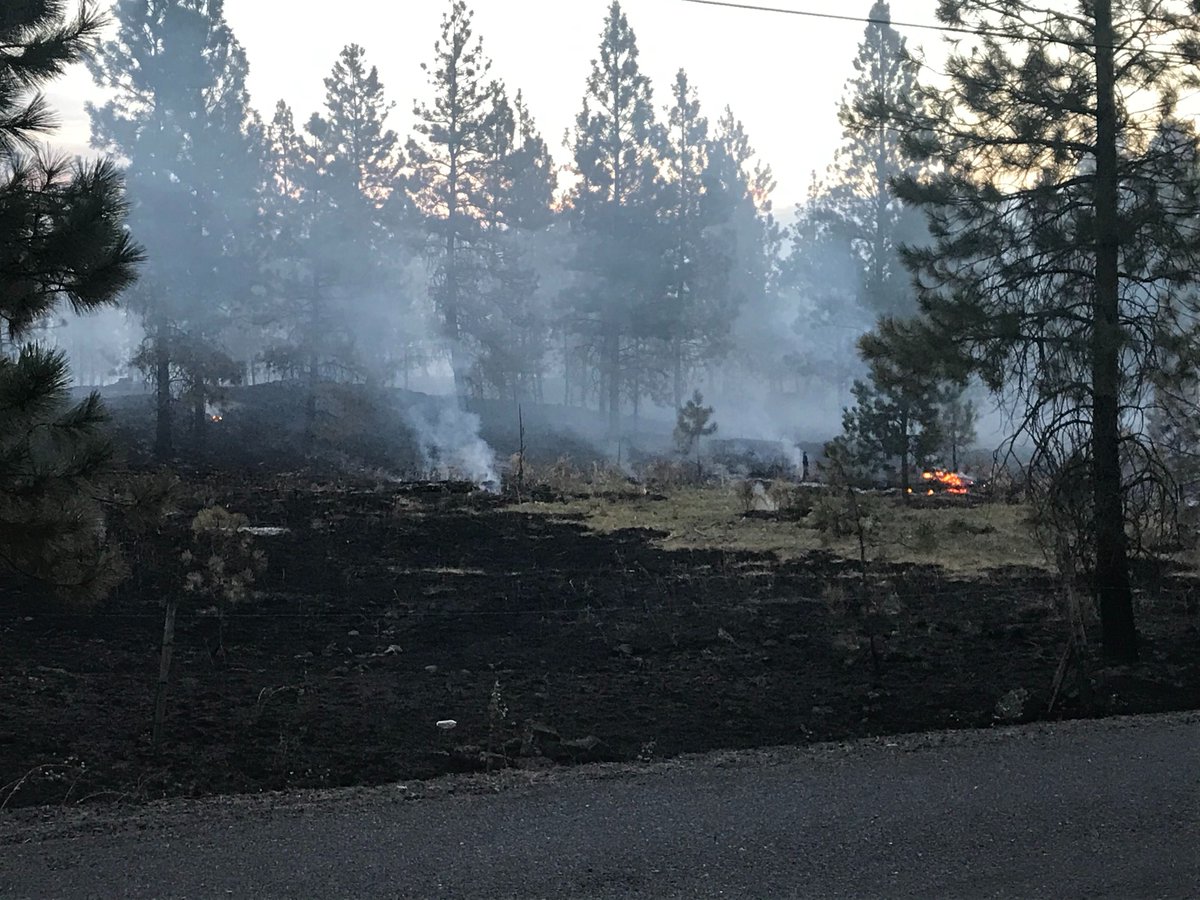 DerekKXLY's tweet photo. New pics in this morning from the #BadgerLakeFire, burning south of #Cheney, courtesy of our @GWElmer. Here's what we know about the fire: https://t.co/T3RaHDpHIt #4NewsNow #WaWILDFIRE #BadgerLake https://t.co/Xd4FOwSDs4