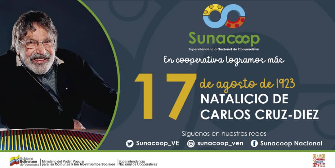 Sunacoop_VE's tweet photo. #Efemérides El #17Ago de 1923 nació Carlos Cruz-Diez.
 fue un artista venezolano del arte cinético. Vivió y trabajó en París desde 1960 hasta su muerte.​ Propuso concebir el color como una realidad autónoma que se desarrolla en el tiempo y en el espacio. https://t.co/wpj9N7cpbY