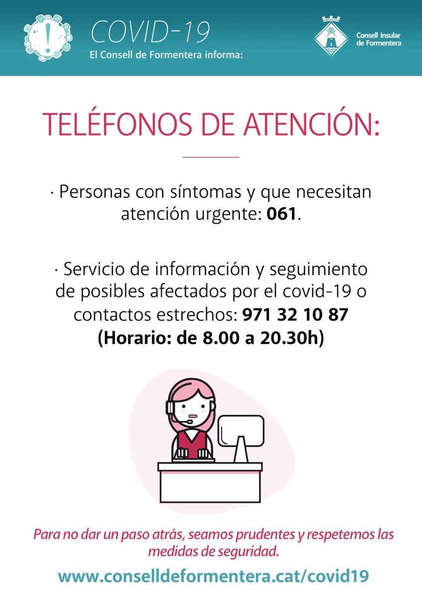 consell_formen's tweet photo. Telèfons d’atenció, informació i seguiment de possibles afectats i contactes estrets de covid-19 ☎️ https://t.co/F0xHklTEN6