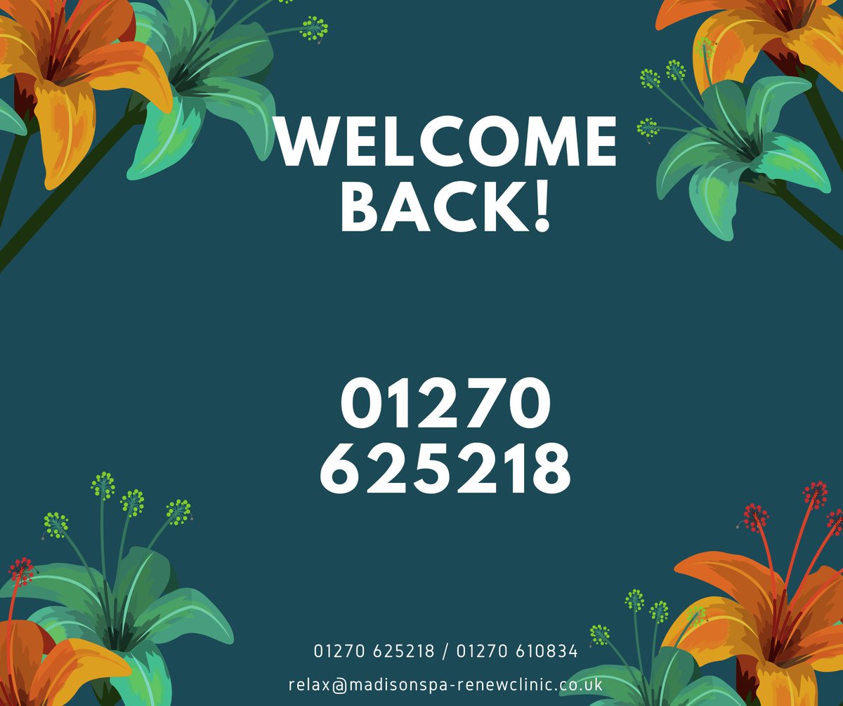 We are so happy to be fully open and able to offer our full treatment service to our clients.
Please call 01270 625218 to book an appointment.