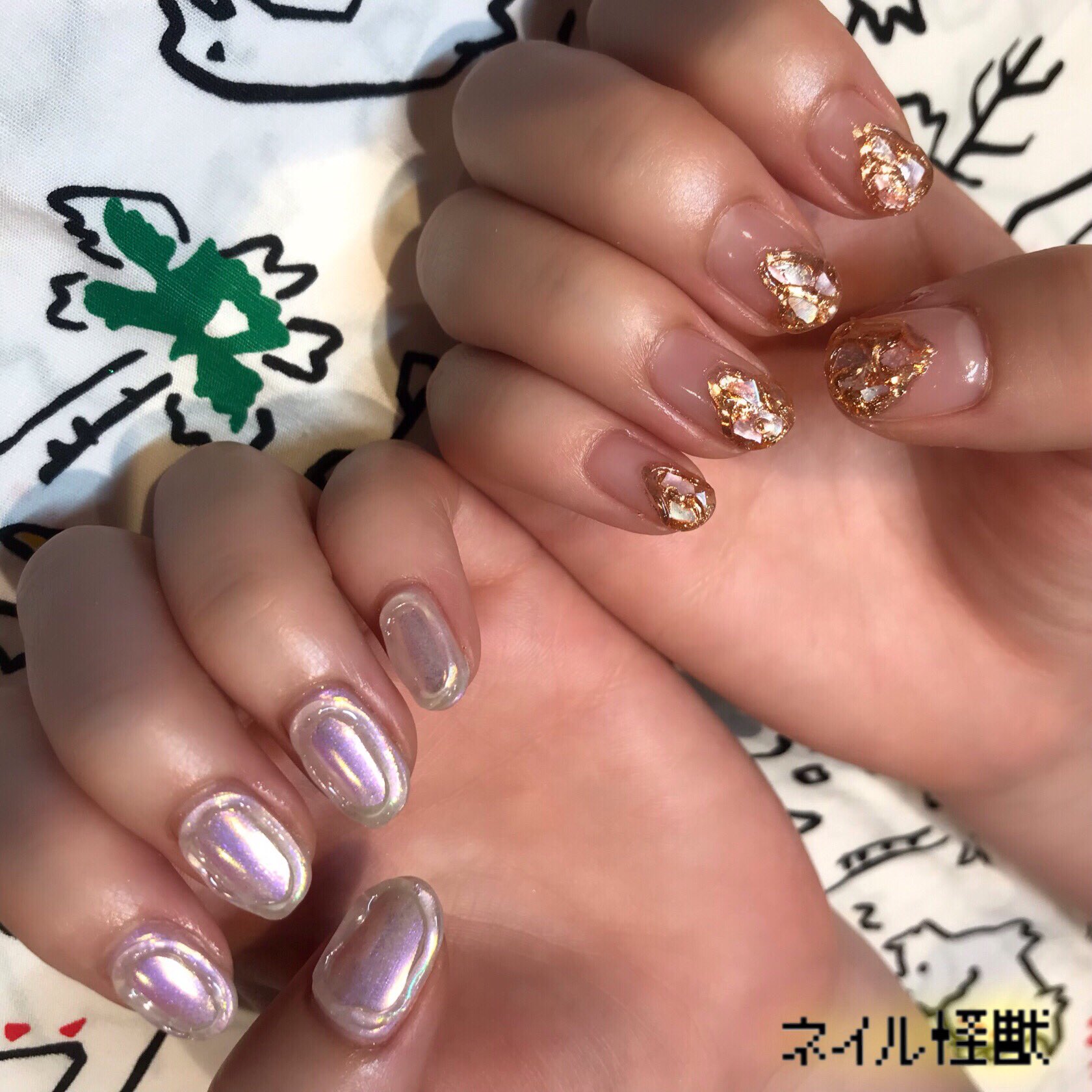 ネイル怪獣 ミラーでキラキラ ぐるぐる囲み ネイリー ジェルネイル 下北沢 下北沢ネイルサロン ニュアンス ネイル T Co 00azwgcnml Twitter