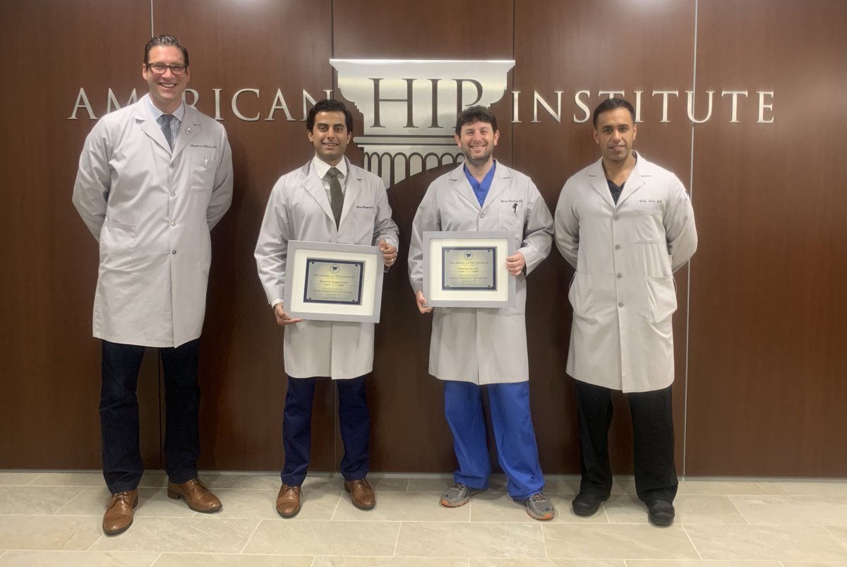 BenjaminDombMD's tweet photo. Congratulations to American Hip Institute fellowship graduates Dr. Mitchell Meghpara and Dr. Phillip Rosinsky. May they go on to save the world, one hip at a time! #DrMitchellMeghpara #DrPhillipRosinsky #BenjaminDombMD #DrDomb #AjayLallMD #DrLall #AmericanHipInstitute #AHI https://t.co/JpVzAusIZ3