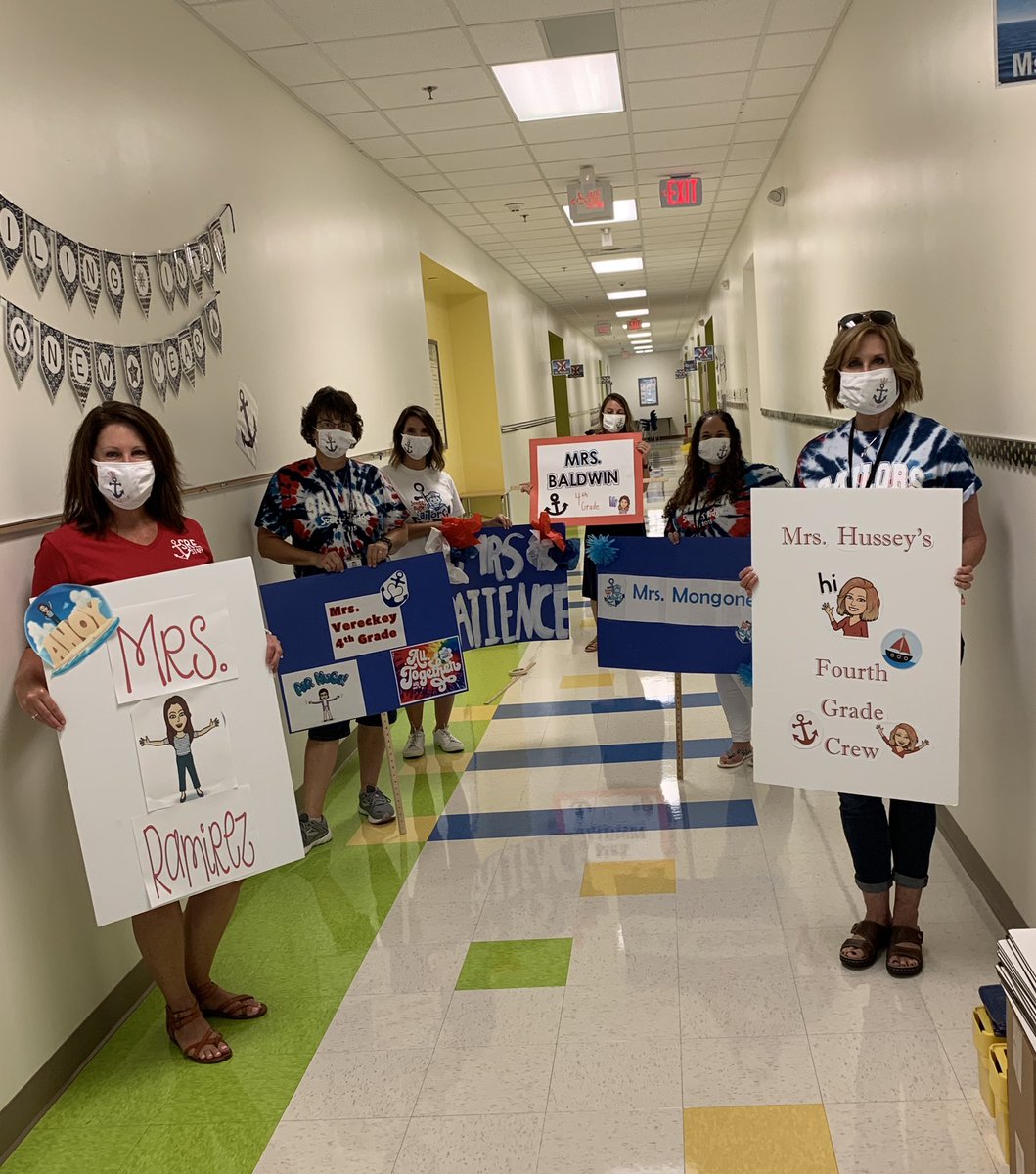 This 4th Grade Crew is ready to WaVe in our Sailors! ⚓️🍎 <a href="/mleach2/">Mel Leach</a> <a href="/SJillHarrison/">Jill Harrison</a> @cvereckey <a href="/MMongone4th/">Merridith Mongone</a> <a href="/MrsBaldwinWCPSS/">Rachael Baldwin</a> @DawnHussey5 <a href="/KebraPatience/">Kebra Patience</a>