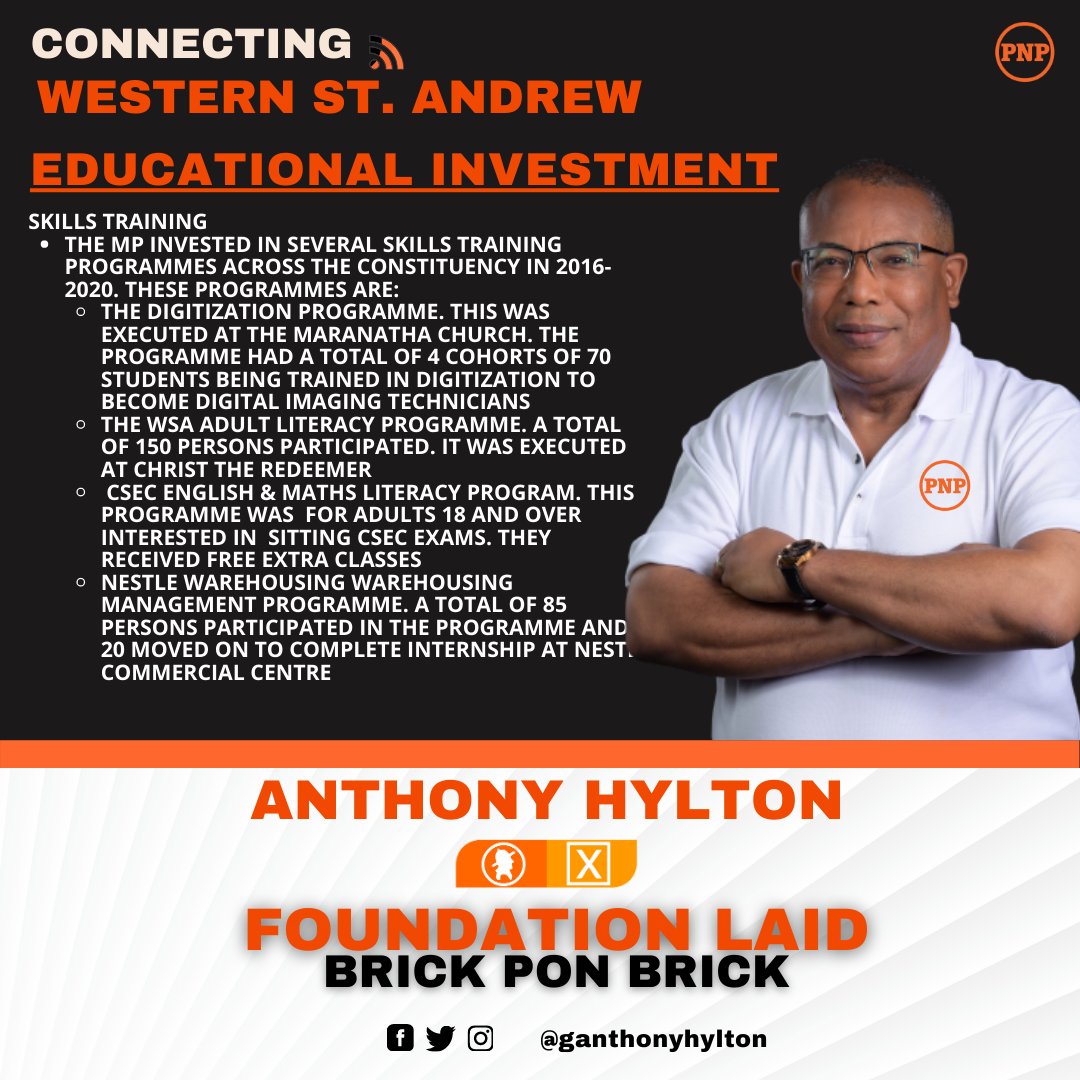 GAnthonyHylton's tweet photo. Here are some highlights on the Educational Investment that I accomplished as your MP #Tony4WSA #TonyCares #FoundationLaid #BrickPonBrick https://t.co/9KdFDasAys