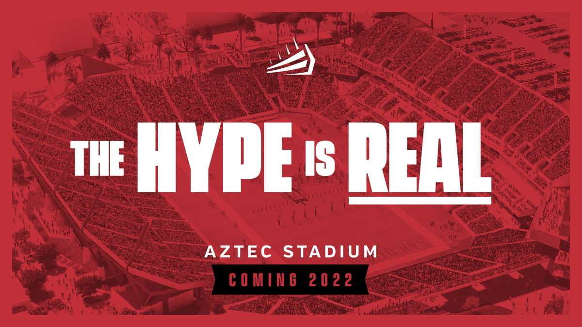 THE HYPE IS REAL! 🚨 As of today, @AztecStadium and @sdsu_mv have officially begun construction on the future home to @AztecFB and so many other incredible events! Let the countdown to 2022 begin...