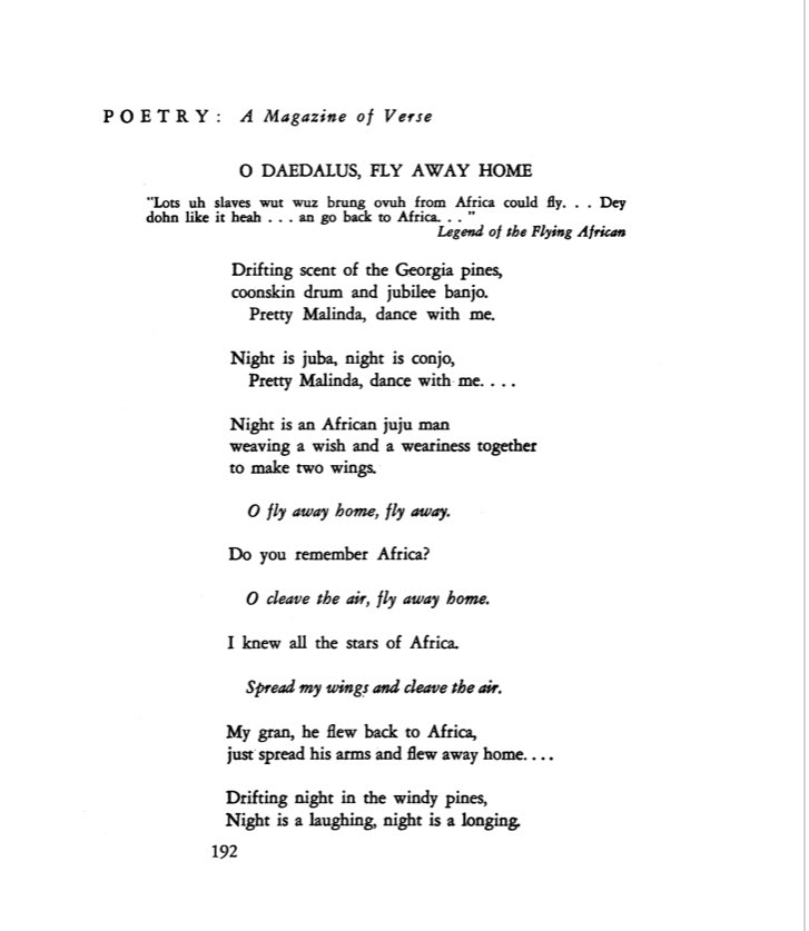 I arose on the wing today w/  @LovecraftHBO on my mind, esp.  @shannonmhouston &  @iSmashFizzle podcast’s exegesis of ep1. The show is so writerly I thought to add to its context w/ Toni Morrison & Robert Hayden, both here loosely building on the Legend of the Flying African. Contd—