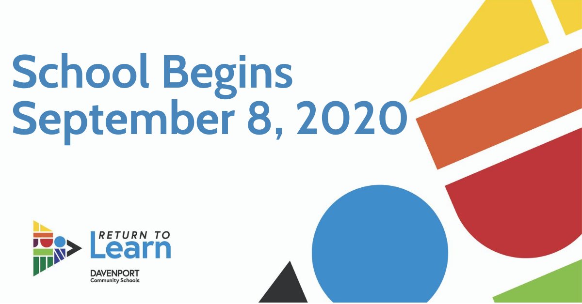 DavSchools's tweet photo. 🍎 All #DCSD #students will begin classes on Tuesday, September 8, 2020. 🍎

🗓️ Below is the link to the updated 2020 – 2021 Academic Calendars for Grades K – 8 and 9 – 12.
https://t.co/khzDVwp771 https://t.co/TQ4wGipOLH