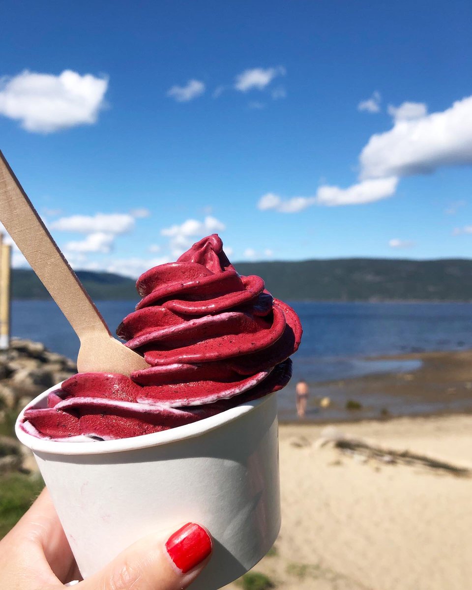 Si vous passez par L’Anse-Saint-Jean, jurez-moi que vous goûterez à la crème molle bleuets-camerises de La cabane à glaces! 😋 #lansesaintjean #saglac #bonjourquebec