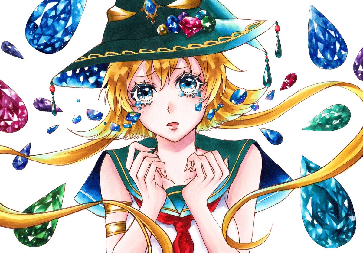 宝石と涙 コピック イラスト Rehda Com