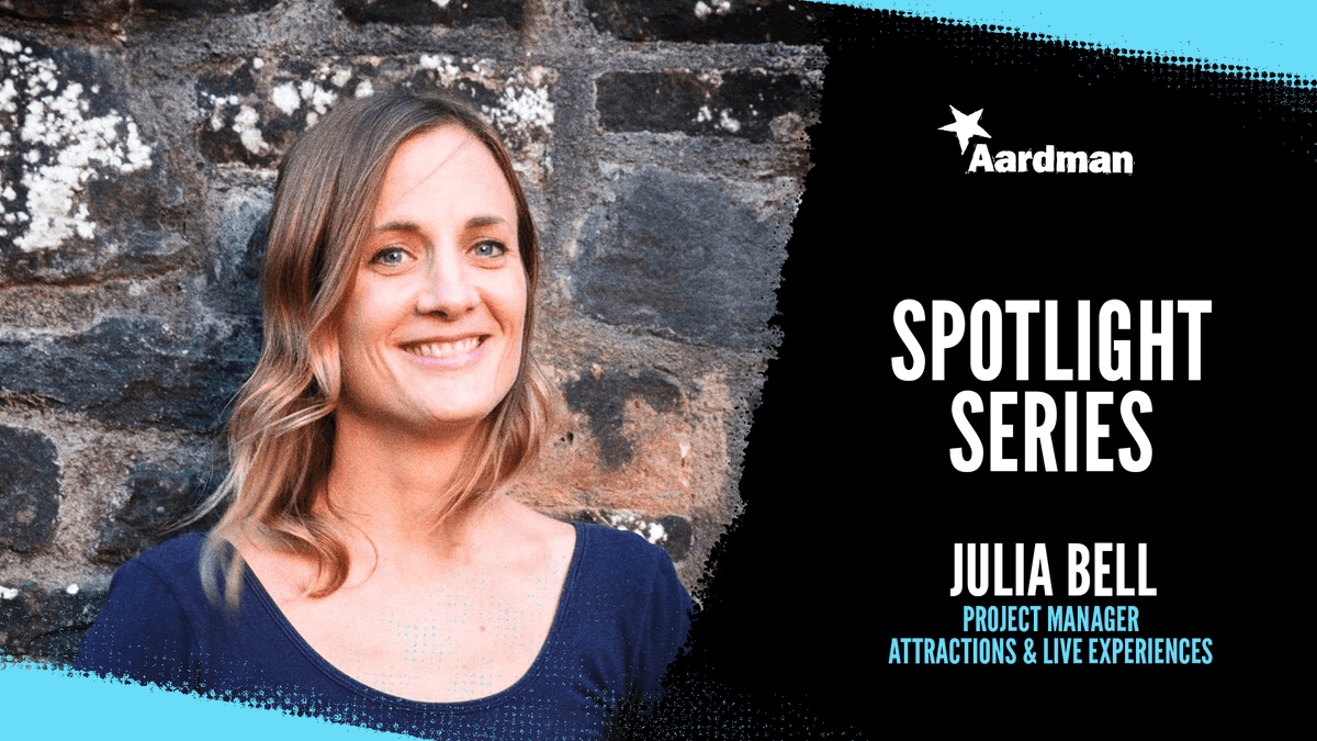 aardman's tweet photo. Under the spotlight this week, is Aardman Attractions & Live Experiences Project Manager, Julia Bell. Read our Q&A now over on the #Aardblog: https://t.co/Rzp1OgpfGV
#OurAardman #attractions https://t.co/8tUrjw9hFH