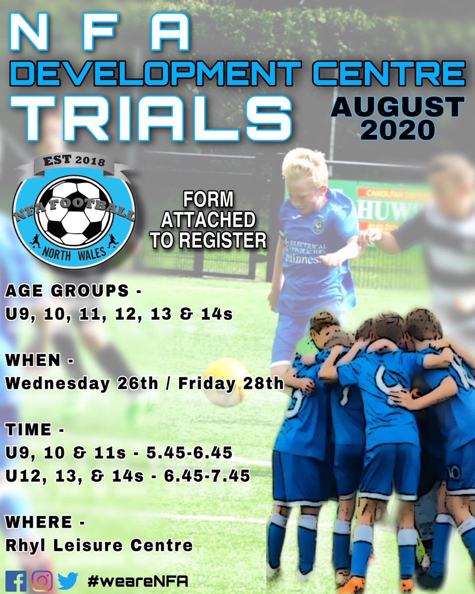 Interested in joining our development centre for the 2020/21 season? 

Click the link below to reserve your child’s spot at our upcoming trials! 👇🏼

✅ docs.google.com/forms/d/1DLHKP… ✅
.
.
.
.
#weareNFA #NFAproud #TogetherWeGrow ⚽️🔵⚪️ #NorthWales 🏴󠁧󠁢󠁷󠁬󠁳󠁿