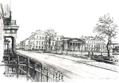 During WWII the railings were taken for use in the munitions industry. The current gates, erected in the 1950s, bear the coats of arms of Sir Sydney Jones and the University of Liverpool!  #OriginalThenOriginalNow [First image shows Abercromby Square East in 1952]