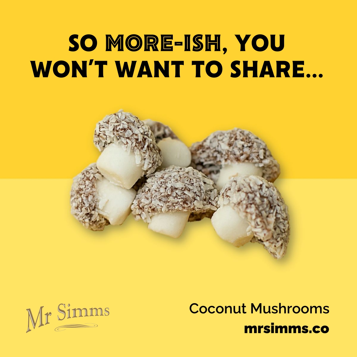 mrsimms_uk's tweet photo. Coconut Mushrooms - soft and delicious melt-in-the-mouth chewy coconut-covered top with a fondant stalk, available for home delivery at https://t.co/XsJS2BC1SK.
#MrSimms #Coconut #Mushrooms #OnlineSweets #SweetShop #Chocolate #Haribo #PickAndMix #Toffee #Fudge https://t.co/QYnPTraEEh