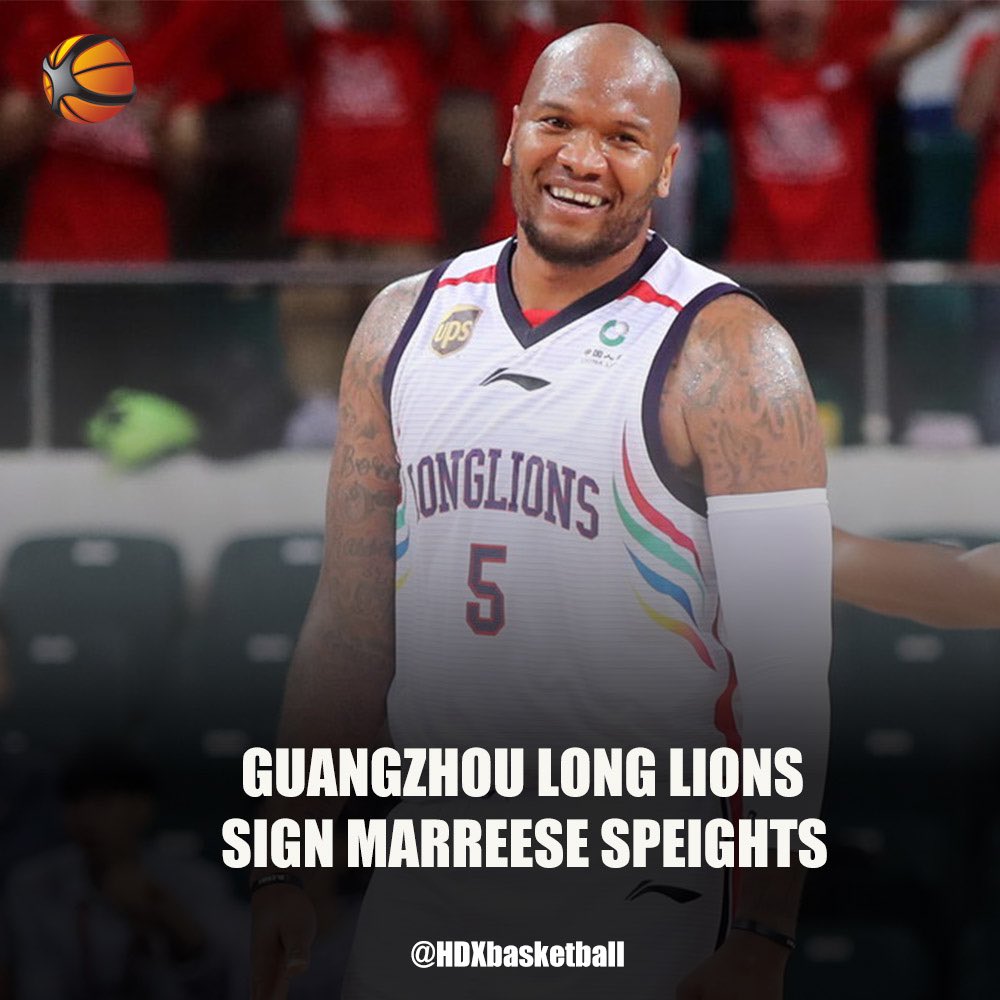 HDXBasketball's tweet photo. According to reliable sources, Guangzhou Long Lions sign Marreese Speights to the 2020/21 CBA season scheduled to start October 17th, 2020. https://t.co/pX3yn3xfj6