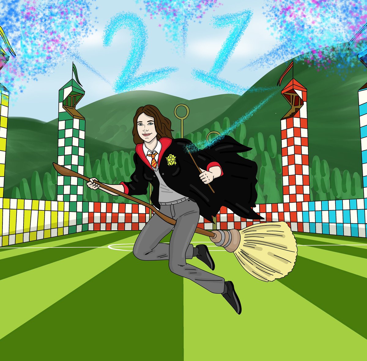 JackBiologist's tweet photo. Another magical portrait, 21st Birthday edition @EmmaDenham11 Hope you had a great bday π
#harrypotterfan #harrypotterfanart #potter #quidditch #hermionegranger #magic #magical #drawing #anime #present #gift #art #cartoonyou #getdrawn #illustration #muggle #broom #commisonopen https://t.co/rmS3u19UvW