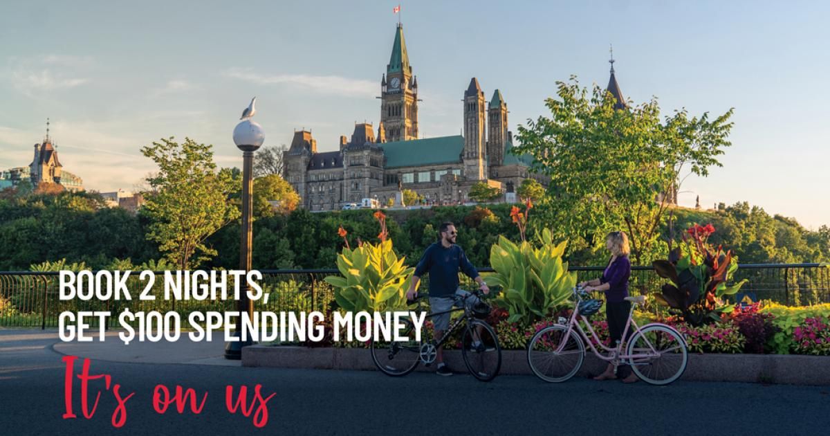 Visting the crafty city of Ottawa and taking a tour with us?  
Book a hotel through the <a href="/Ottawa_Tourism/">Ottawa Tourism</a> Portal and get a $100 <a href="/Visa/">Visa</a> Gift Card - you can use that to buy our tickets, beer at the breweries,  a <a href="/BeaverTails/">BeaverTails</a> or even a <a href="/suzyqdoughnuts/">SuzyQ Doughnuts</a>.

ottawatourism.ca/en/itsonus