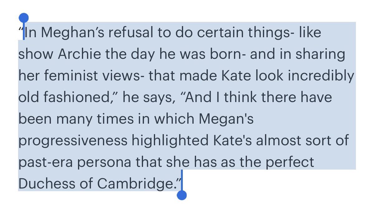 1) I haven’t read Finding Freedom & don’t have any plans to (My personal preference is to skip the Royal “biographies” that journalists write)But like most fans, my feed has been littered with excerpts. Most of them I’ve ignored but there is one that I feel the need to address