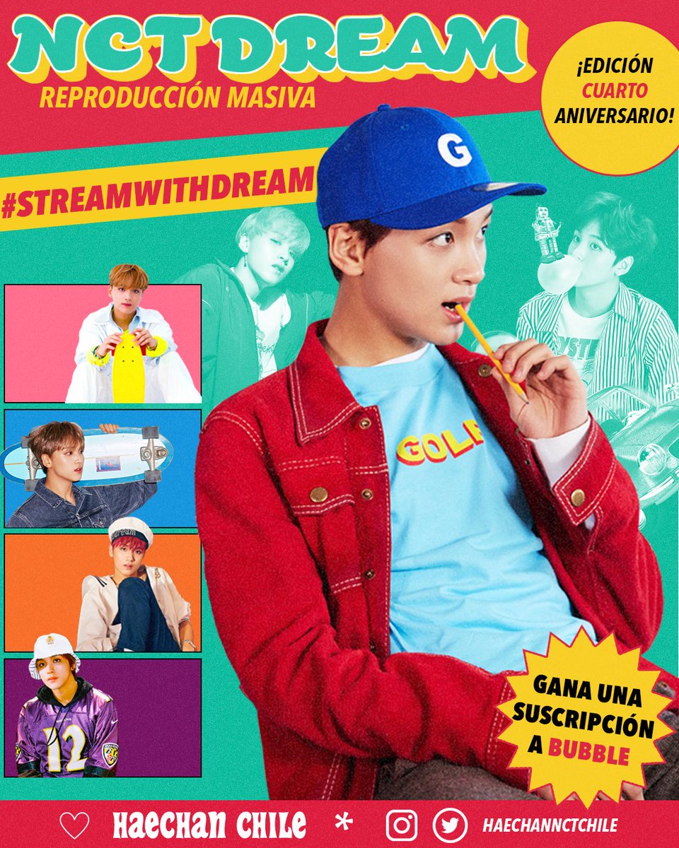 HaechanNCTChile's tweet photo. ⭐[#StreamWithDream]⭐

¡Sorpresa! 💚 NCT Chile ha preparado diferentes actividades para celebrar el cuarto aniversario de NCT DREAM✨💚.

Toda la información puedes encontrarla en las siguientes fotos. ¡Esperamos que te animes a participar!💕.

[NCT Chile] https://t.co/1KYabj4wp6
