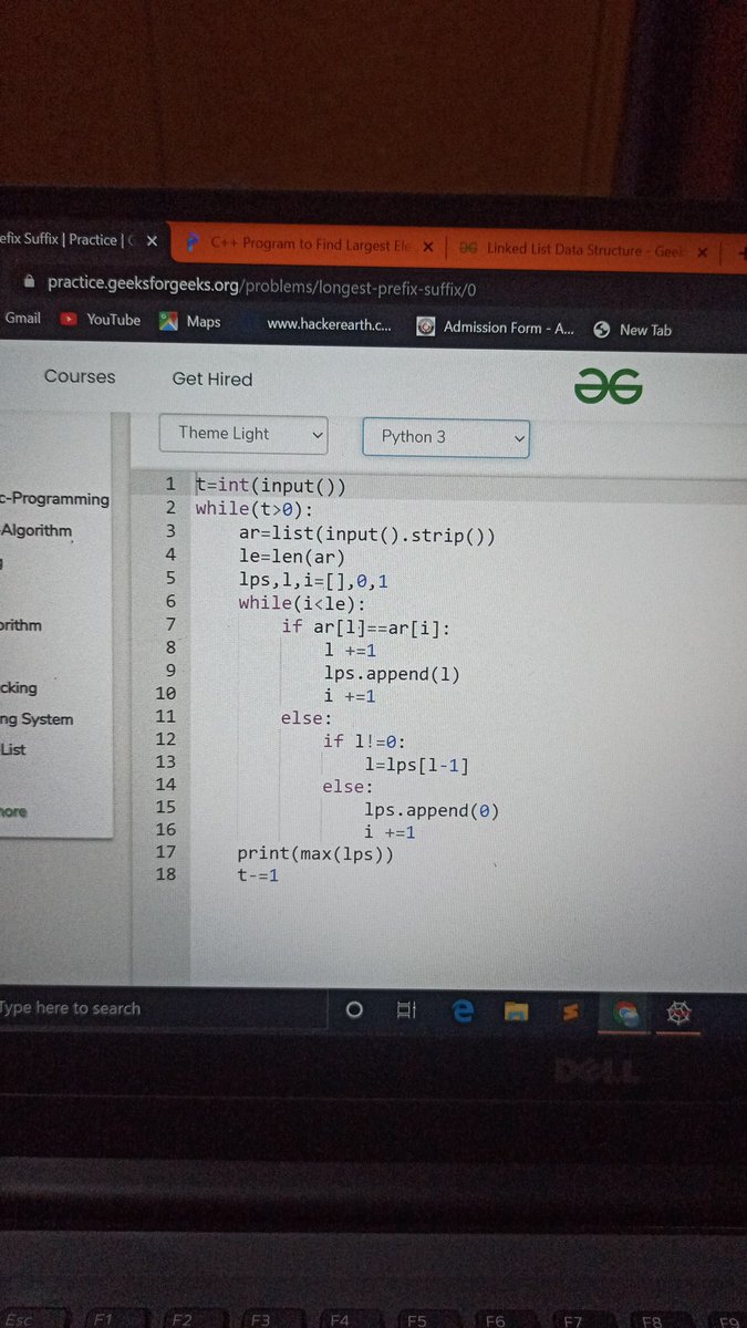 Pahadi_Bulaa's tweet image. Can any body help me #Coding #CodingTips this is #kmpalgorithm and this is excedding time always how can i optimize kmp algorithm #Datastructures #Algorithms