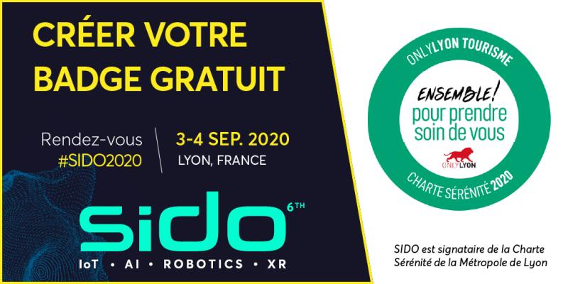 Le #SIDO2020 est signataire de la #CharteSérénité 
<a href="/grandlyon/">Métropole de Lyon</a> <a href="/OnlyLyonTourism/">ONLYLYON Tourisme</a>. Ensemble, pour prendre soin de vous ! 🤗
🗓️3-4 Sept. 2020 - Cité Internationale #Lyon !
📍 BADGE GRATUIT : bit.ly/2DOqkuG
#salon #événement #congrès #Lyon #OnlyLyon #IoT #IA #Robotique #XR
