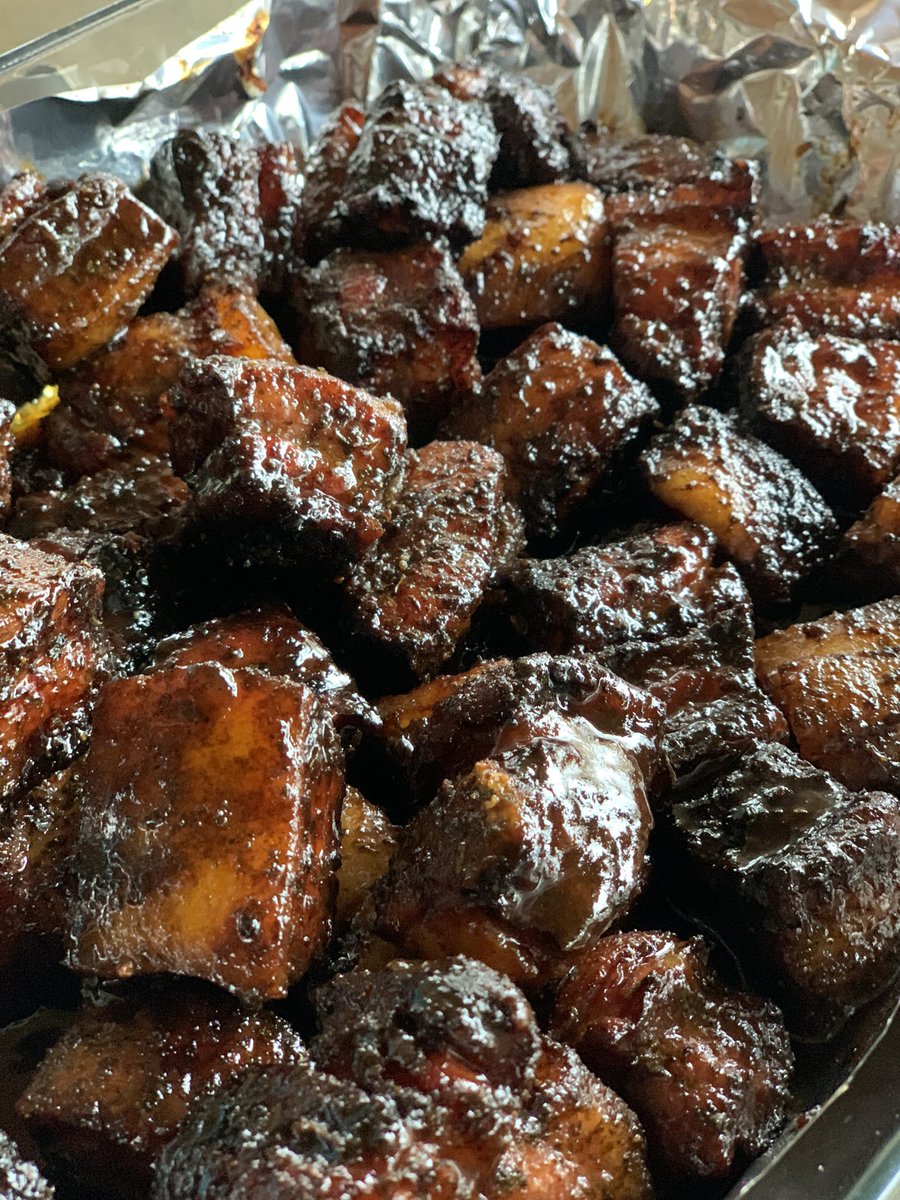 Smoked maple glazed pork belly... #traegersmoker #wheelersmaple