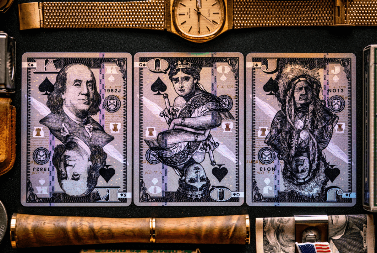 JPGAMESltd's tweet photo. Legal Tender is yet another stand-out deck by Jackson Robinson. Limited stock arriving soon. 

--> https://t.co/jTbGq4jl0r https://t.co/Dzct92g4xt