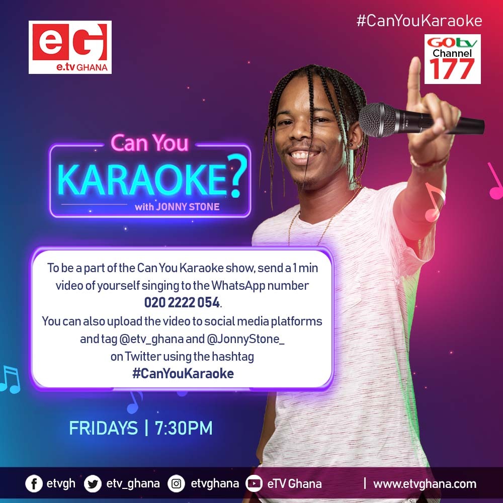 This is how you can be part of the show. Very easy
#CanYouKaraoke
#etvGhana
@etv_ghana 
<a href="/JonnyStone_/">Jonny</a>