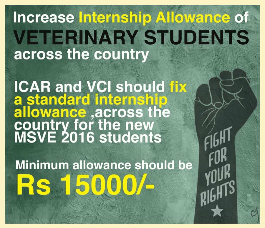 NikitaS68712206's tweet photo. #IncreaseInternshipAllowance
Sir the pivot of the A.H. #student #MSVE-2016 dealing with low and even zero allowance in some government institute during internship. 
Sir please kindly solve our problem. 
@girirajsinghbjp @PMOIndia @myogioffice @drsanjeevbalyan @icarindia @AgriGoI https://t.co/wRfSfSbWrM