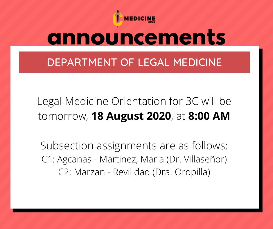 USTCMED2022's tweet photo. [ANNOUNCEMENT - LEG MED]

Please be guided accordingly. https://t.co/H02mWyH2aX