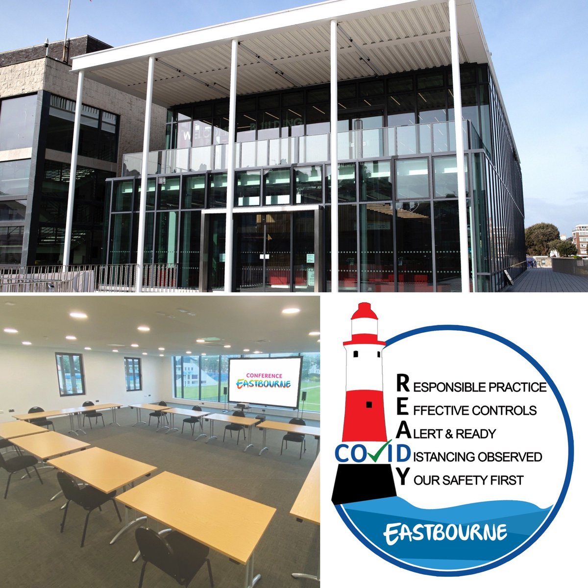 ConferenceEB's tweet photo. Live events at Devonshire Quarter will restart on 1 October.  Now accredited by the ‘Good To Go’ scheme &amp; Eastbourne’s Covid-Ready scheme if you’d like to arrange a site visit to see the changes we’ve implemented to mitigate risks presented by Covid 19 please get in touch. https://t.co/wGkwZeWdJ6
