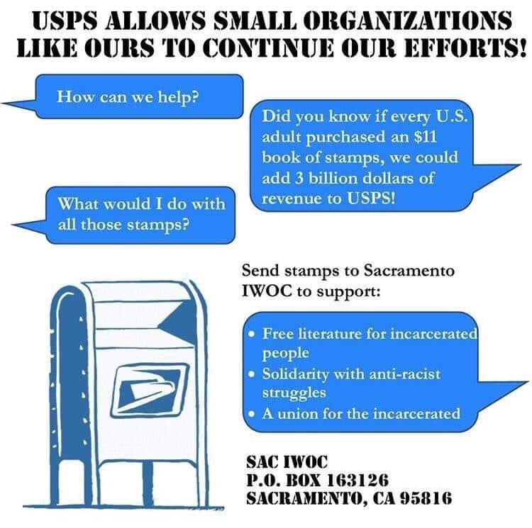 iww's tweet photo. Want to help @IWW_IWOC and the @USPS at the same time? Buy stamps and send them to IWOC chapters across the US.

https://t.co/W3HaiI0aMN https://t.co/0OB2hHCbId