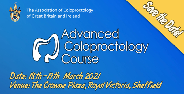 We are pleased to announce that the Advanced Coloproctology Course #ACC2021 will be held on 18-19 Mar 2021. Key topics relevant to practice today, cutting edge & include much discussion & interaction @Dukes_Club @EYCN_ACP @MissLHancock @EduTrain_ACPGBI bit.ly/AdvColo2021