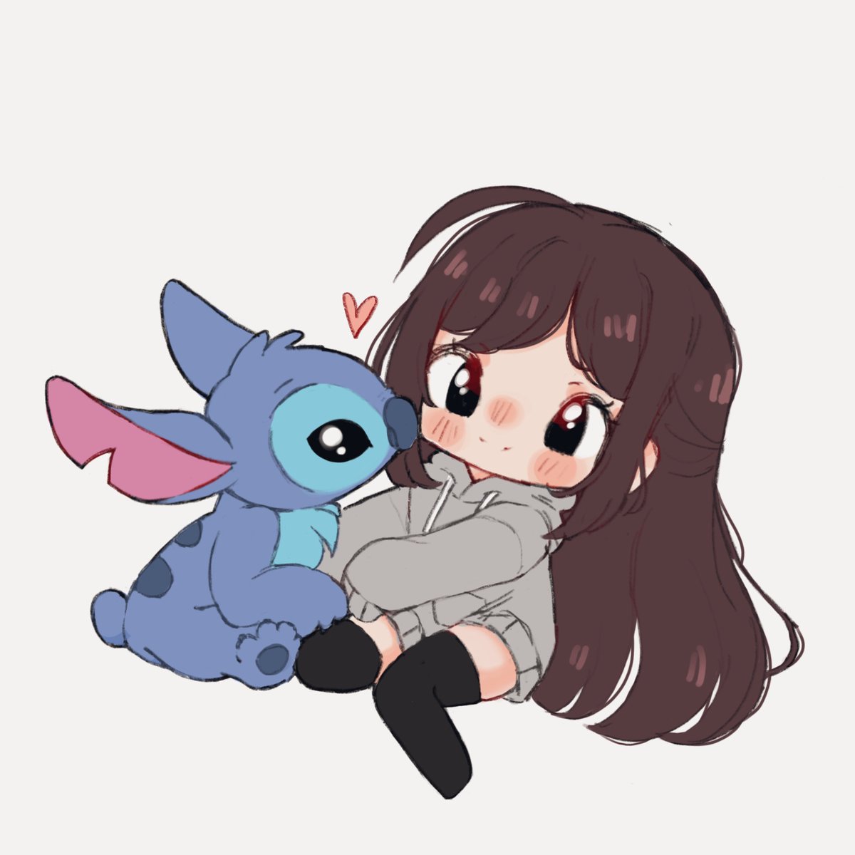 1girl pokemon (creature) long hair heart hoodie smile brown hair  illustration images