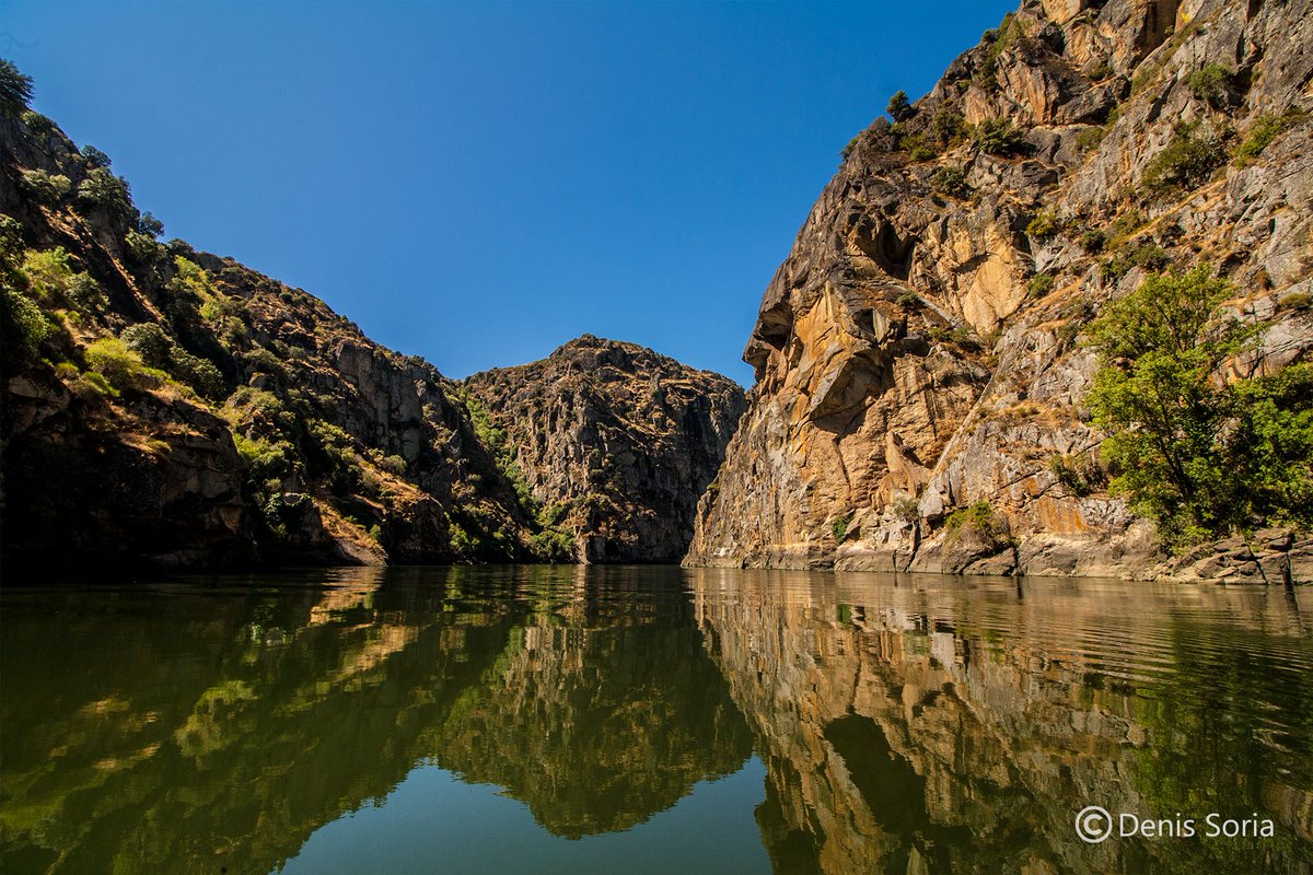  Yeren les 11h y tocaba facer como que yéremos turistes. Baxemos entós al ríu pa dir en barcu pente les foces del  #Douro, con escobios de 200 m —Quer plano do percurso em português ou castelhano?—Tem em mirandês?—Em mirandês? Ehm, não…MUI GUAPO LES FOCES DEL DOURO