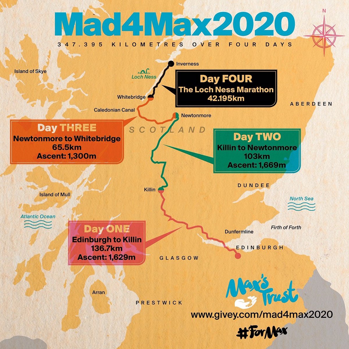 maxstrust's tweet photo. Max's Uncle Tom and his friends have planned an incredible three day cycle folled by the Loch Ness Marathon route to raise money for Max's Trust! Please support them at https://t.co/UZwemdMen2
#inmemoryofmax #maxtrust #mad4max2020 #formax https://t.co/TRMq6kEPg5